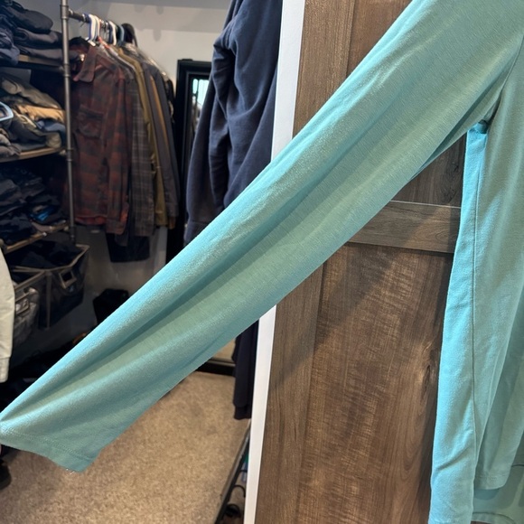 Free Fly Women's Large Top Teal Long Sleeve Viscose Bamboo - Picture 7 of 12